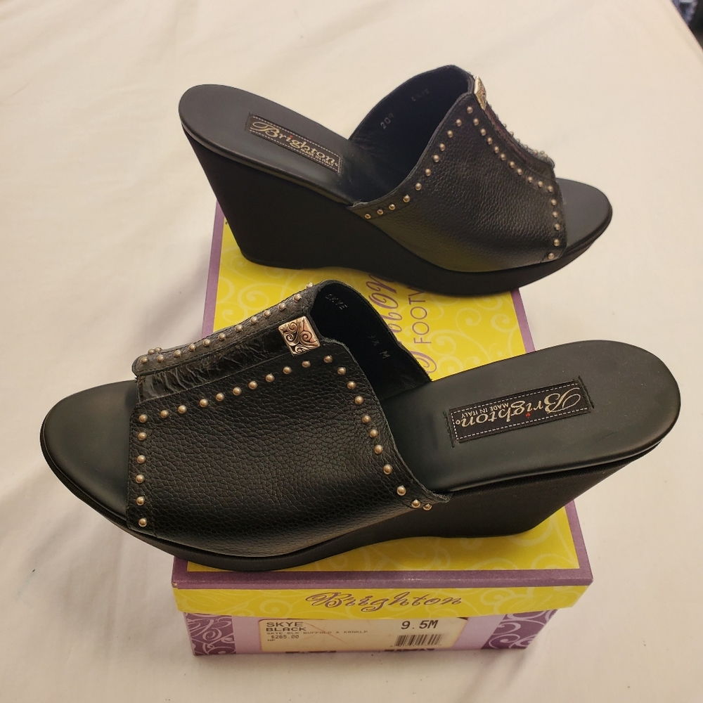 Brighton black open back  shoes